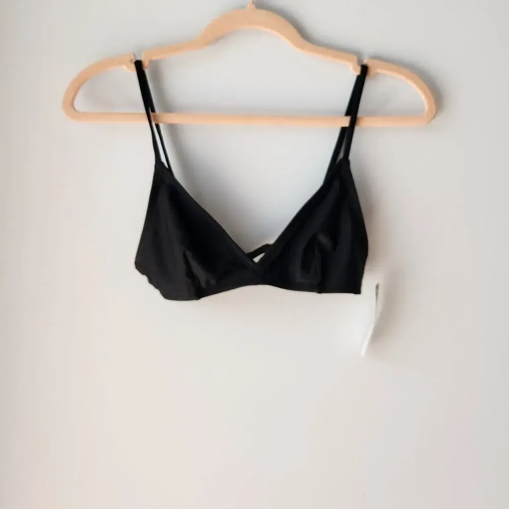 NWT J. Crew French Bikini Top Black XS